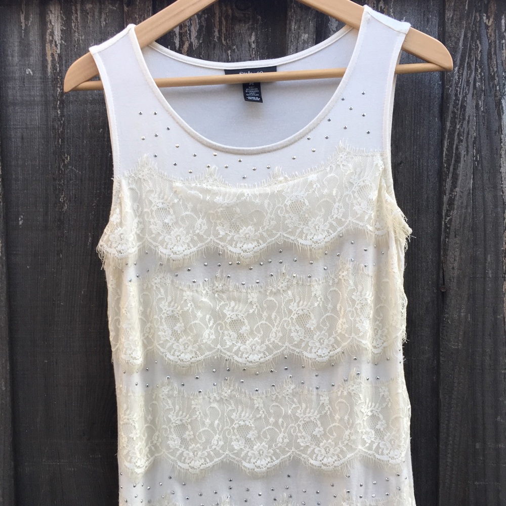 Style & Co Ivory Lace top!